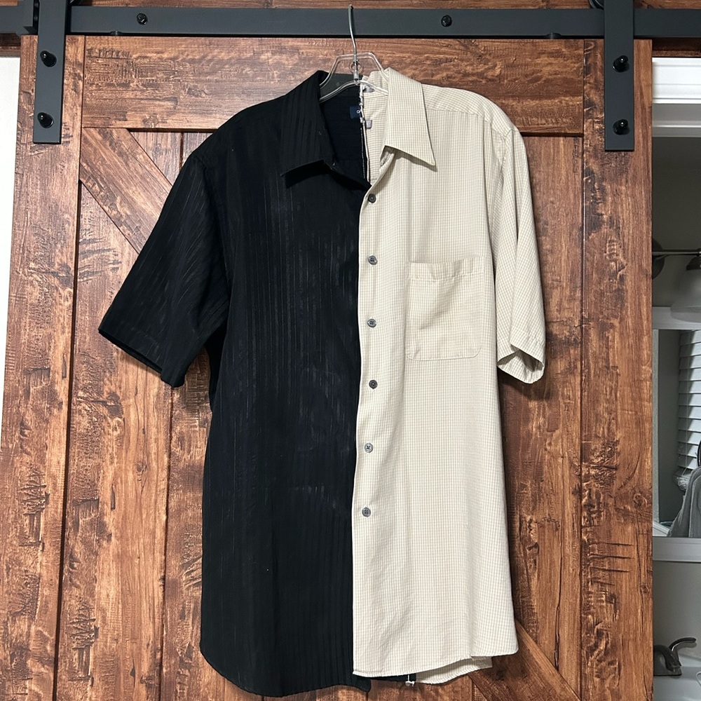 Two-Tone Button-Up Shirt